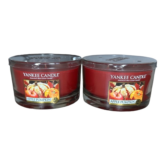 Yankee Candle Set of 2 3 Wick Candle 17oz - Apple Pumpkin - Picture 1 of 1